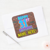 Sticker Carré 31e anniversaire - Amusant, Graffiti urbain inspir (Enveloppe)