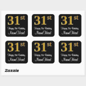Sticker Carré 31e anniversaire - Elégant luxe Faux Gold Look # (Feuille)