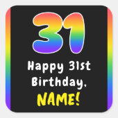 Sticker Carré 31e anniversaire : Rainbow Spectrum # 31, Nom pers (Devant)