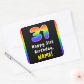 Sticker Carré 31e anniversaire : Rainbow Spectrum # 31, Nom pers (Enveloppe)