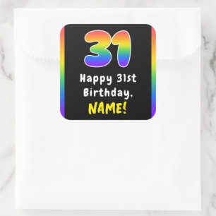 Sticker Carré 31e anniversaire : Rainbow Spectrum # 31, Nom pers
