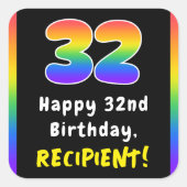 Sticker Carré 32e anniversaire : Rainbow Spectrum # 32, Nom pers (Devant)