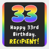 Sticker Carré 33e anniversaire : Rainbow Spectrum # 33, Nom pers (Devant)