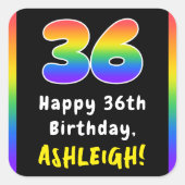 Sticker Carré 36e anniversaire : Rainbow Spectrum # 36, Nom pers (Devant)