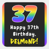 Sticker Carré 37e anniversaire : Rainbow Spectrum # 37, Nom pers (Devant)