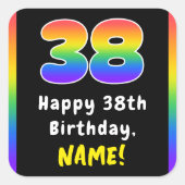 Sticker Carré 38e anniversaire : Rainbow Spectrum # 38, Nom pers (Devant)