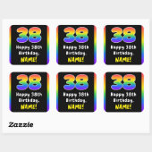 Sticker Carré 38e anniversaire : Rainbow Spectrum # 38, Nom pers (Feuille)