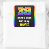 Sticker Carré 38e anniversaire : Rainbow Spectrum # 38, Nom pers (Sac)