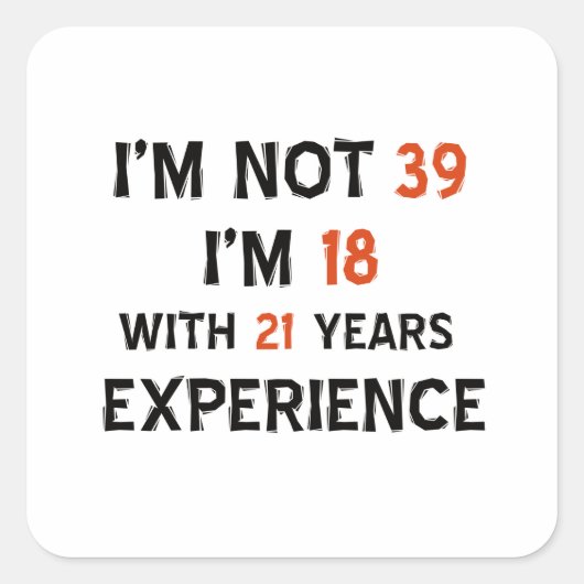 Sticker Carré 39e anniversaire (Devant)