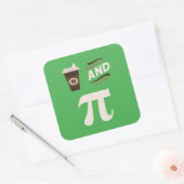 Sticker Carré 3.14 Café Et Pie Pi Pun Amusant Math Plaisanterie (Enveloppe)