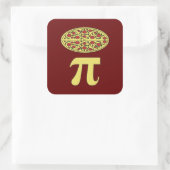 Sticker Carré 3.14 Pizza Pie Pi Pun Amusant Math Plaisanterie (Sac)