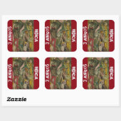 STICKER CARRÉ 3 AMIGOS INDICA (Feuille)