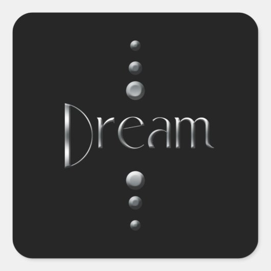 Sticker Carré 3 points Argent Block Dream & Black Arrière - plan (Devant)