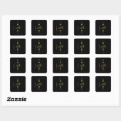 Sticker Carré 3 points Gold Block Faith & Black Arrière - plan (Feuille)