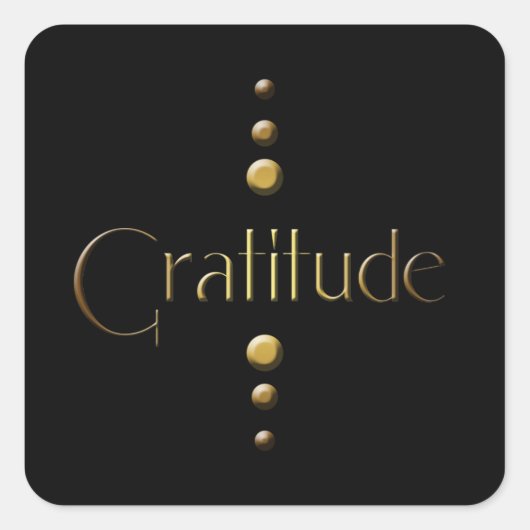 Sticker Carré 3 points Gold Block Gratitude & Black Arrière - pl (Devant)