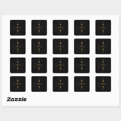 Sticker Carré 3 points Gold Block Love & Black Arrière - plan (Feuille)