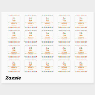 Sticker Carré 3 X Anniversaire Coloré Amusant