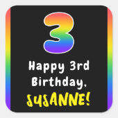Sticker Carré 3e anniversaire : Rainbow Spectrum # 3, Nom person (Devant)