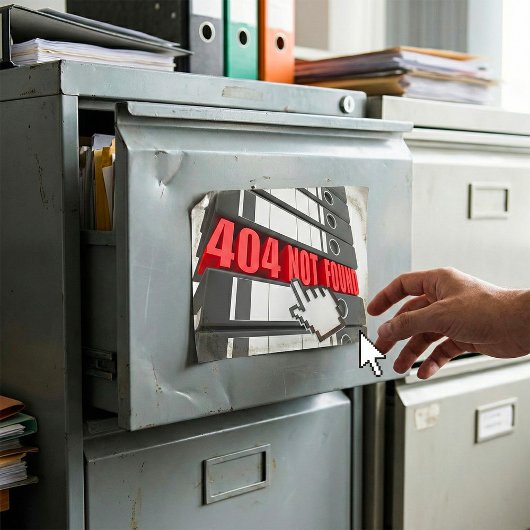 Sticker Carré 404 Message d'erreur de site Web introuvable