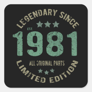 Sticker Carré 40 ans Légende Anniversaire 40e anniversaire