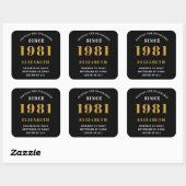 Sticker Carré 40e anniversaire 1981 Black Gold (Feuille)