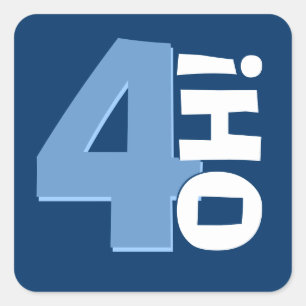 Sticker Carré 40e anniversaire de l'année personnalisée Marine e