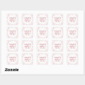 Sticker Carré 40e anniversaire de mariage Cœurs de rubis (Feuille)