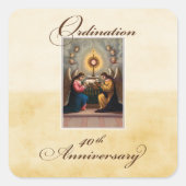 Sticker Carré 40e anniversaire d'ordination Anges à l'autel (Devant)