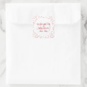 Sticker Carré 40e anniversaire du Mariage Ruby Hearts (Sac)