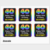 Sticker Carré 40e anniversaire : Rainbow Spectrum # 40, Nom pers (Feuille)