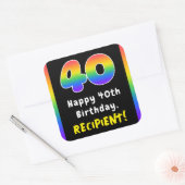 Sticker Carré 40e anniversaire : Rainbow Spectrum # 40, Nom pers (Enveloppe)