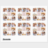 Sticker Carré 40e anniversaire rose girly parties scintillant ph (Feuille)