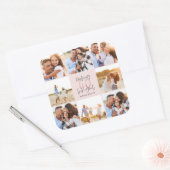 Sticker Carré 40e anniversaire rose girly parties scintillant ph (Enveloppe)