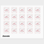 Sticker Carré 40e Anniversary Ruby Hearts (Feuille)