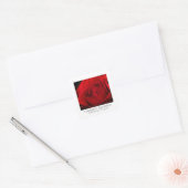 Sticker Carré 40e rose mariage Ruby (Enveloppe)