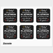 Sticker Carré 40ème anniversaire du Mariage I - Ruby Funny Coupl (Feuille)