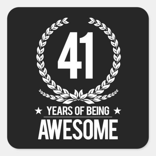 Sticker Carré 41e anniversaire (41 ans d'être génial) (Devant)