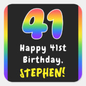 Sticker Carré 41e anniversaire : Rainbow Spectrum # 41, Nom pers (Devant)