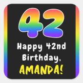 Sticker Carré 42e anniversaire : Rainbow Spectrum # 42, Nom pers (Devant)