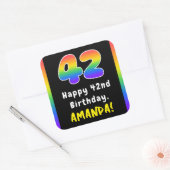 Sticker Carré 42e anniversaire : Rainbow Spectrum # 42, Nom pers (Enveloppe)