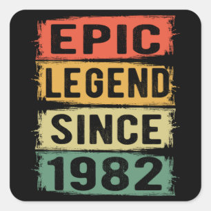 Sticker Carré 43 ans Anniversaire 1982 Epic Legend 43e anniversa