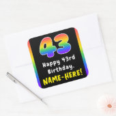 Sticker Carré 43e anniversaire : Rainbow Spectrum # 43, Nom pers (Enveloppe)