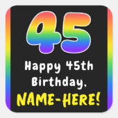 Sticker Carré 45e anniversaire : Rainbow Spectrum # 45, Nom pers (Devant)