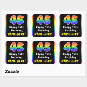 Sticker Carré 45e anniversaire : Rainbow Spectrum # 45, Nom pers (Feuille)