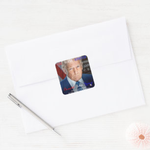 Sticker Carré 45ème et 47ème président des États-Unis Donald Tru