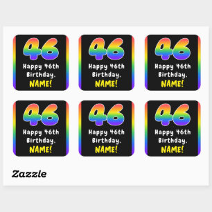 Sticker Carré 46e anniversaire : Rainbow Spectrum # 46, Nom pers