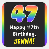 Sticker Carré 47e anniversaire : Rainbow Spectrum # 47, Nom pers (Devant)