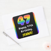 Sticker Carré 47e anniversaire : Rainbow Spectrum # 47, Nom pers (Enveloppe)