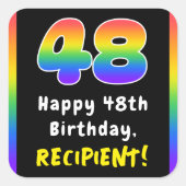 Sticker Carré 48e anniversaire : Rainbow Spectrum # 48, Nom pers (Devant)