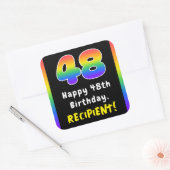 Sticker Carré 48e anniversaire : Rainbow Spectrum # 48, Nom pers (Enveloppe)